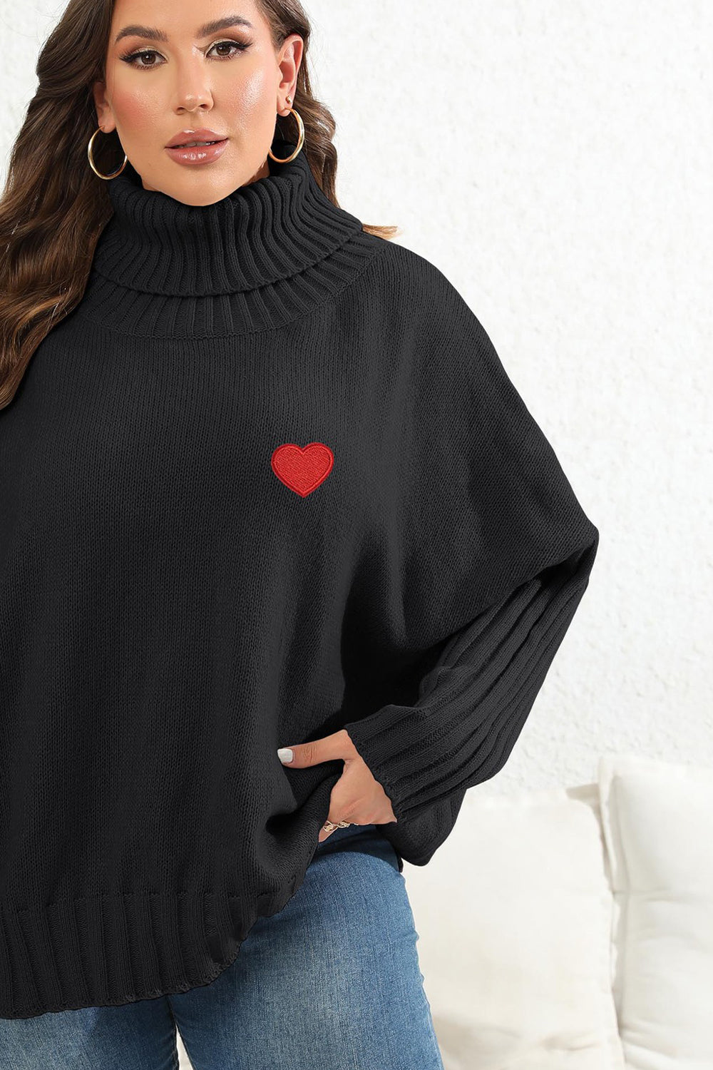 Plus Size Turtle Neck Sweater