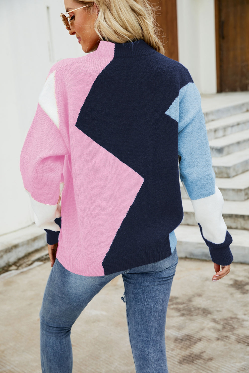 Color Block Trim Sweater