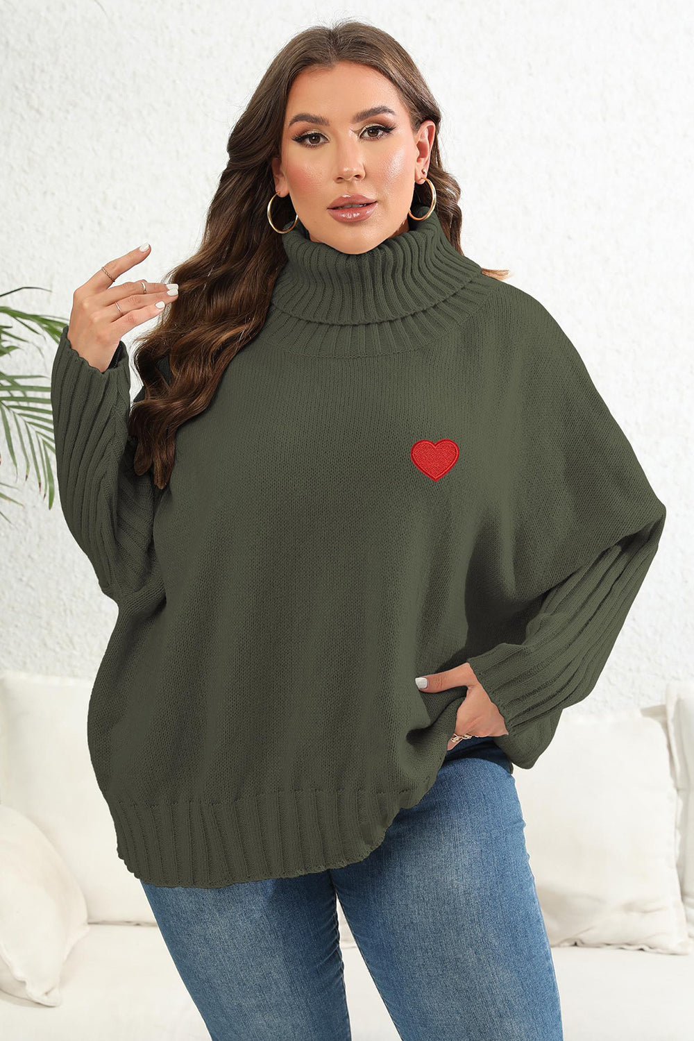 Plus Size Turtle Neck Sweater
