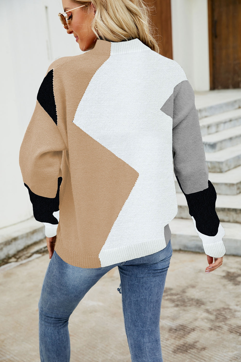 Color Block Trim Sweater