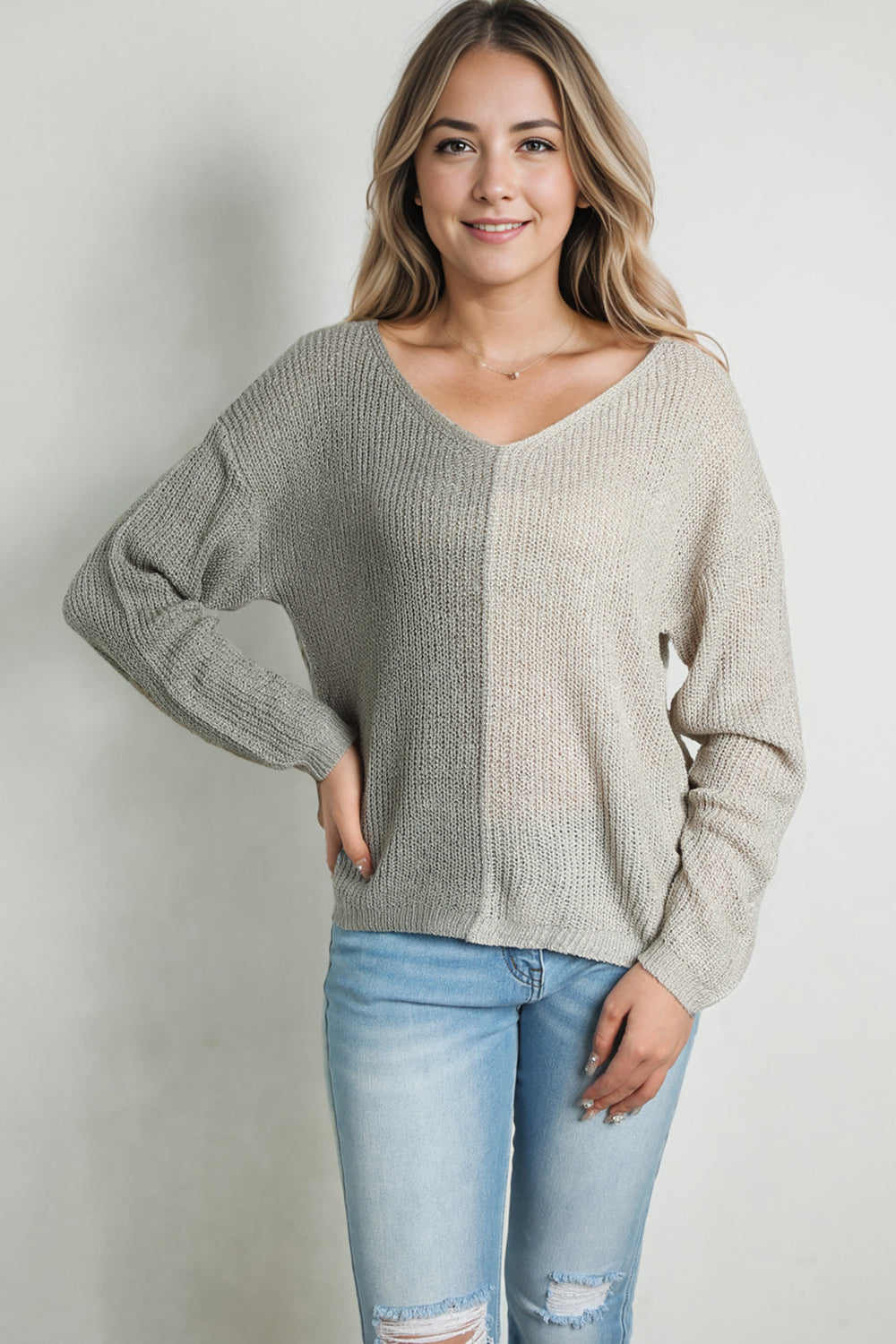 V-Neck Pullover Sweater