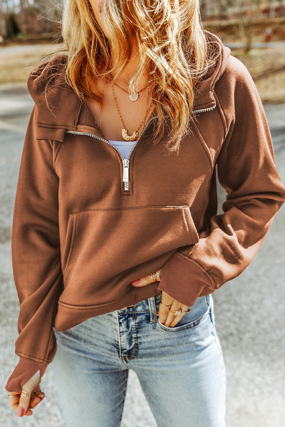 Half-Zip Sleeve Hoodie