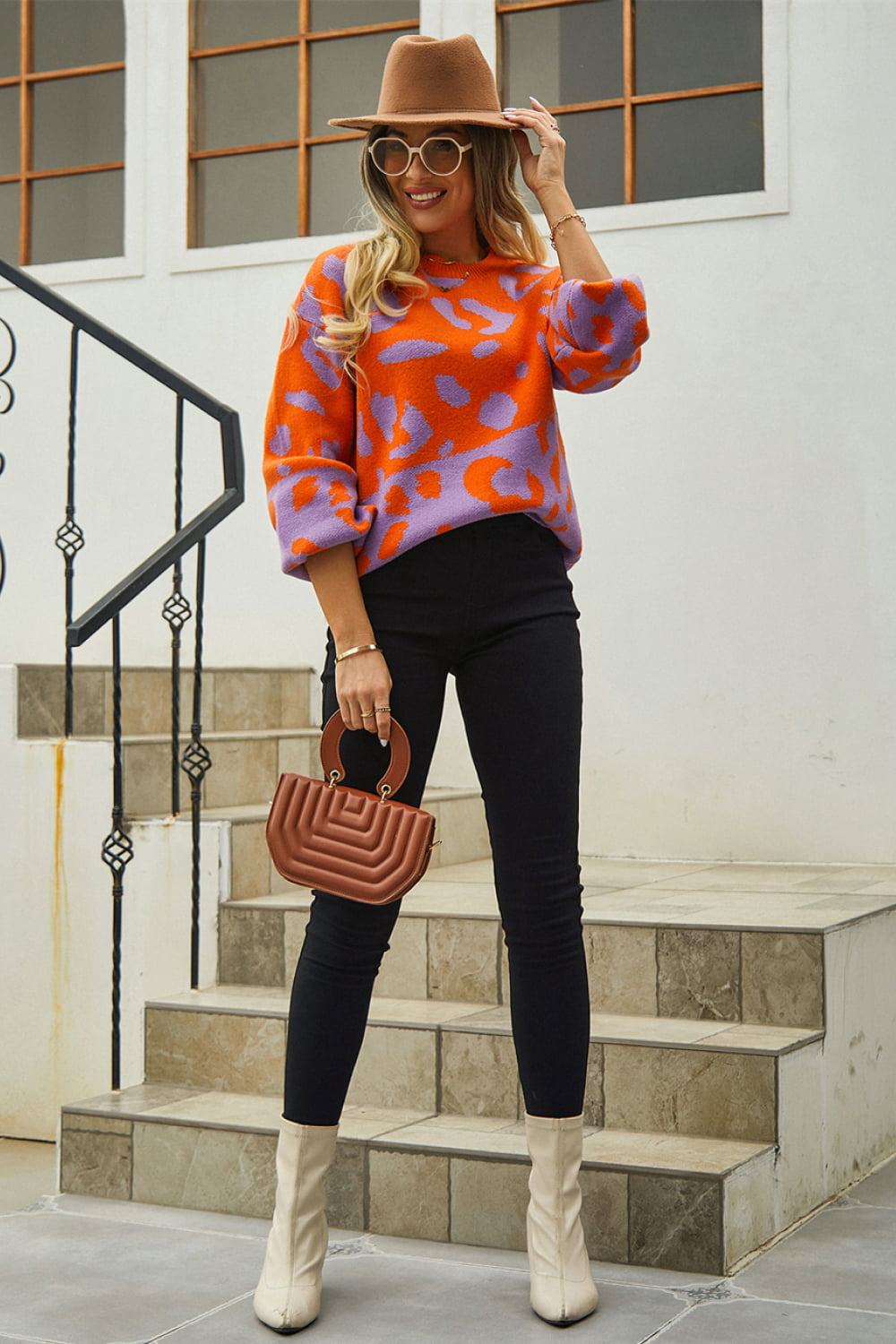 Woven Round Neck Sweater