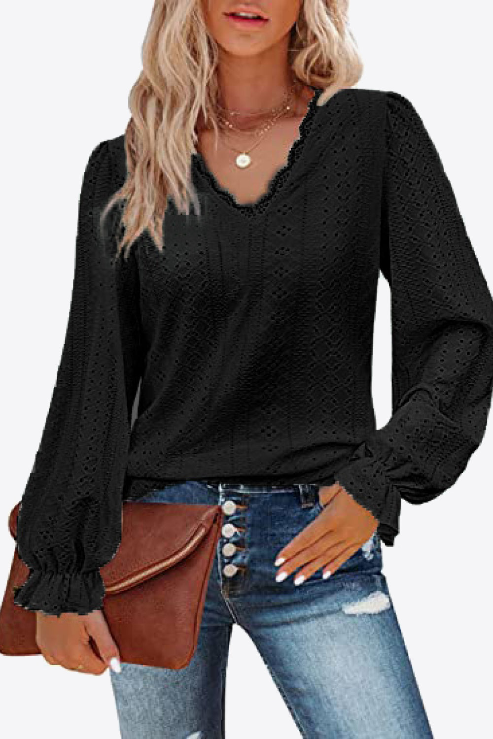 Flounce Sleeve Blouse