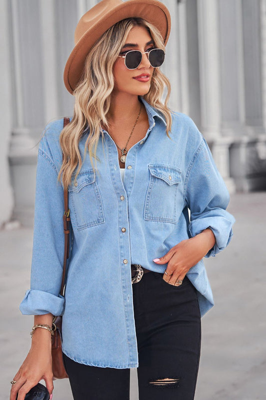 Long Sleeve Denim Top