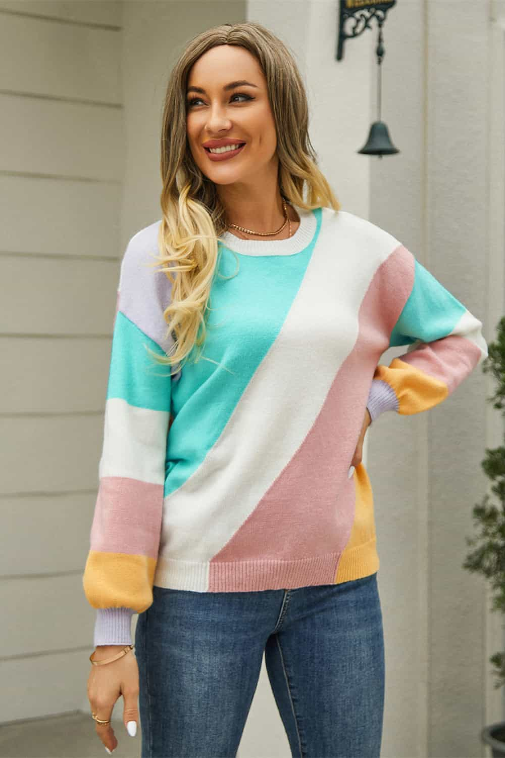 Colorful Long Sleeve Sweater