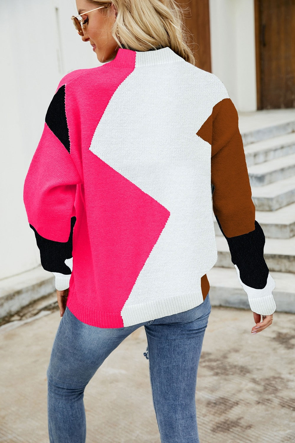 Color Block Trim Sweater