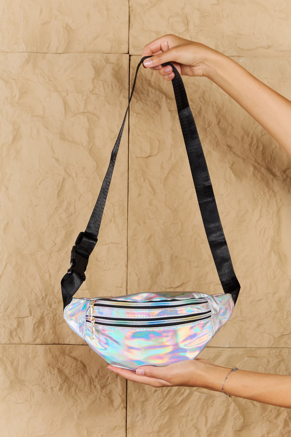 Holographic Fanny Pack Silver