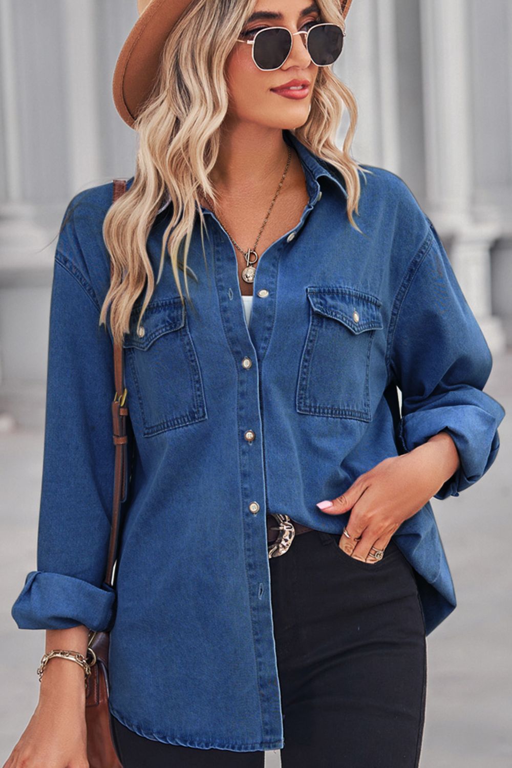 Long Sleeve Denim Top