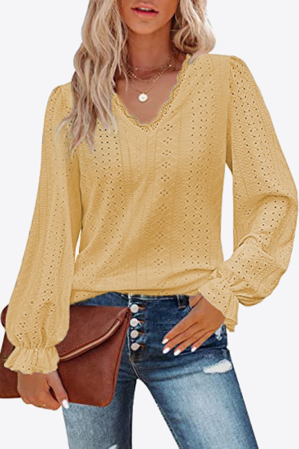 Flounce Sleeve Blouse