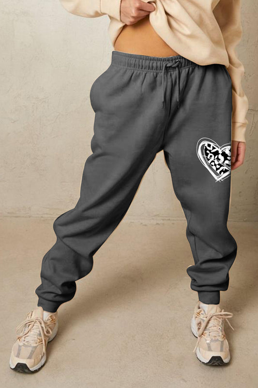 Heart Graphic Long Sweatpants