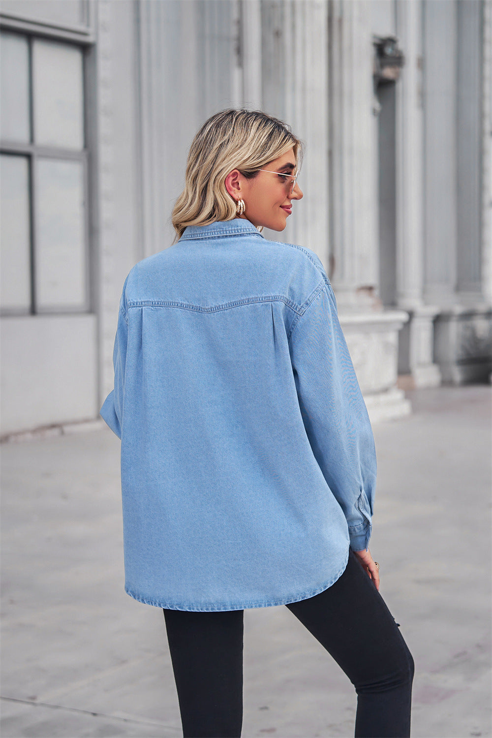 Long Sleeve Denim Top