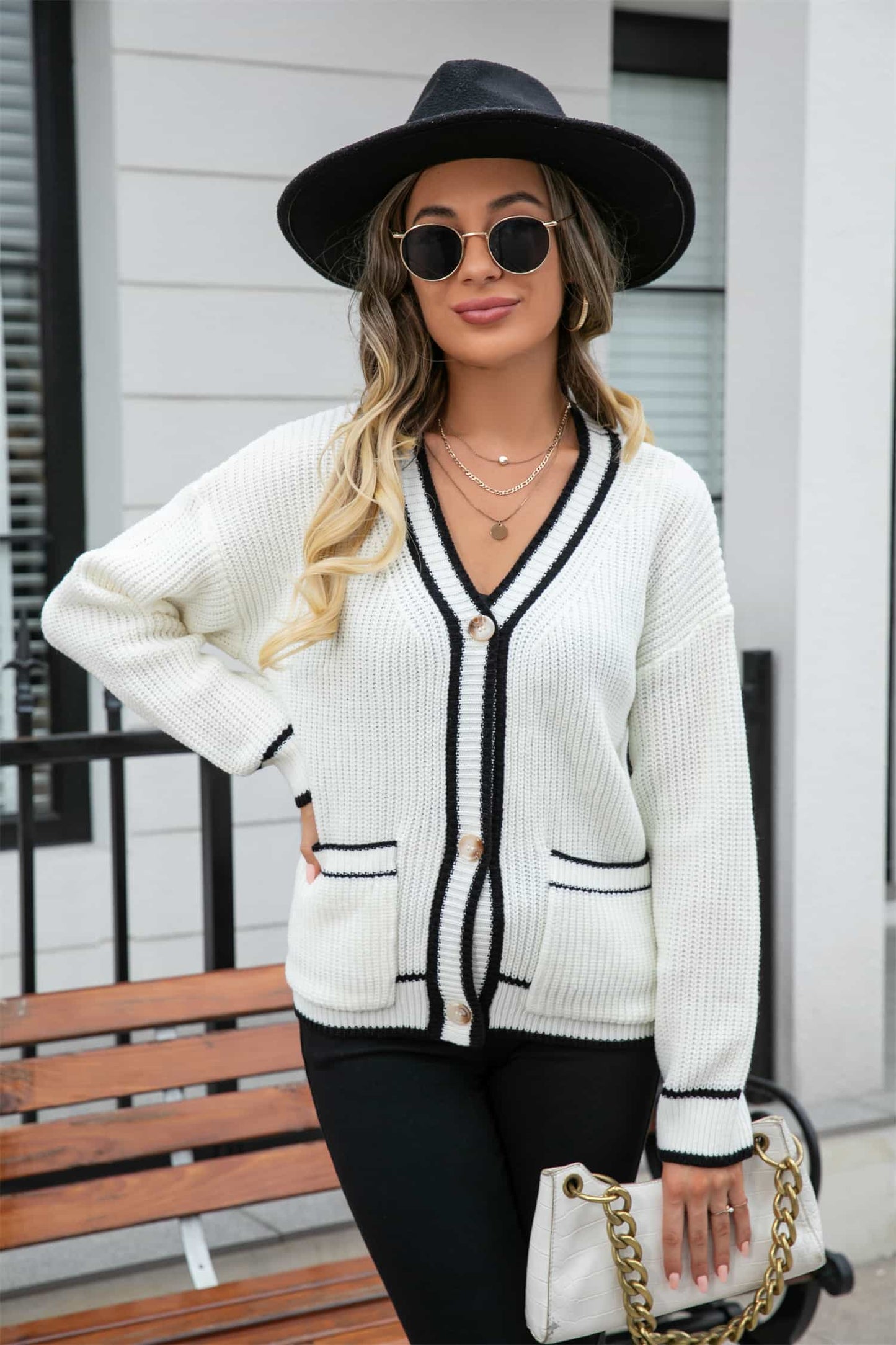 Waffle Knit Cardigan