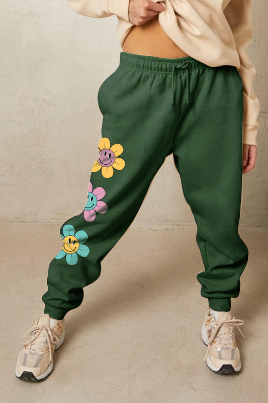 Flower Graphic Long Sweatpants