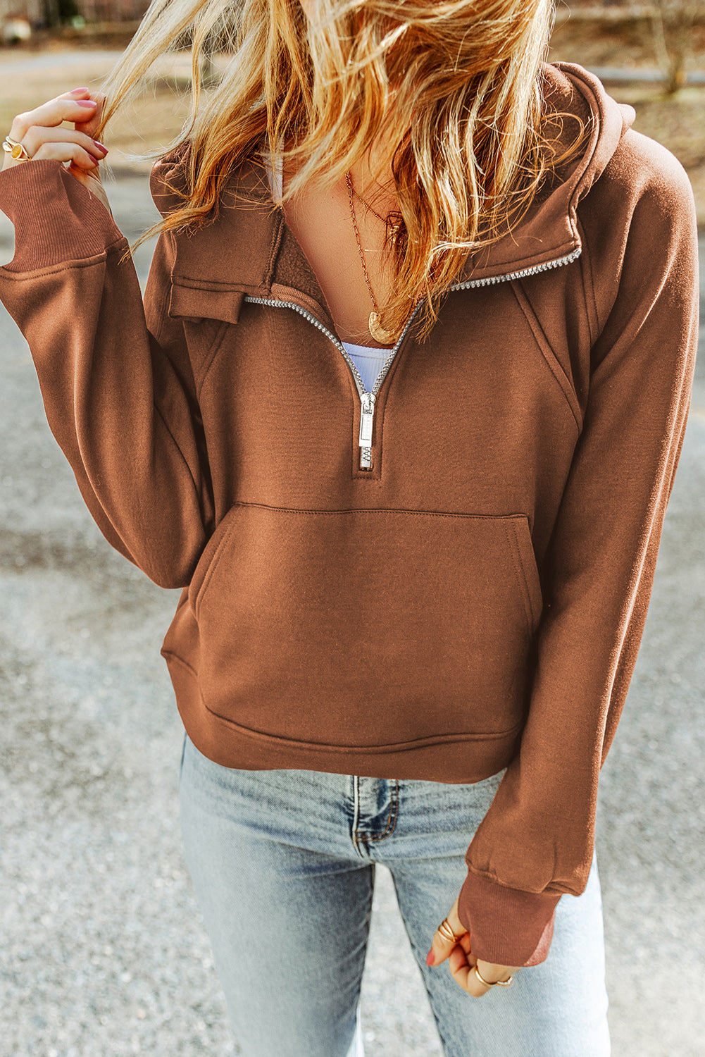 Half-Zip Sleeve Hoodie