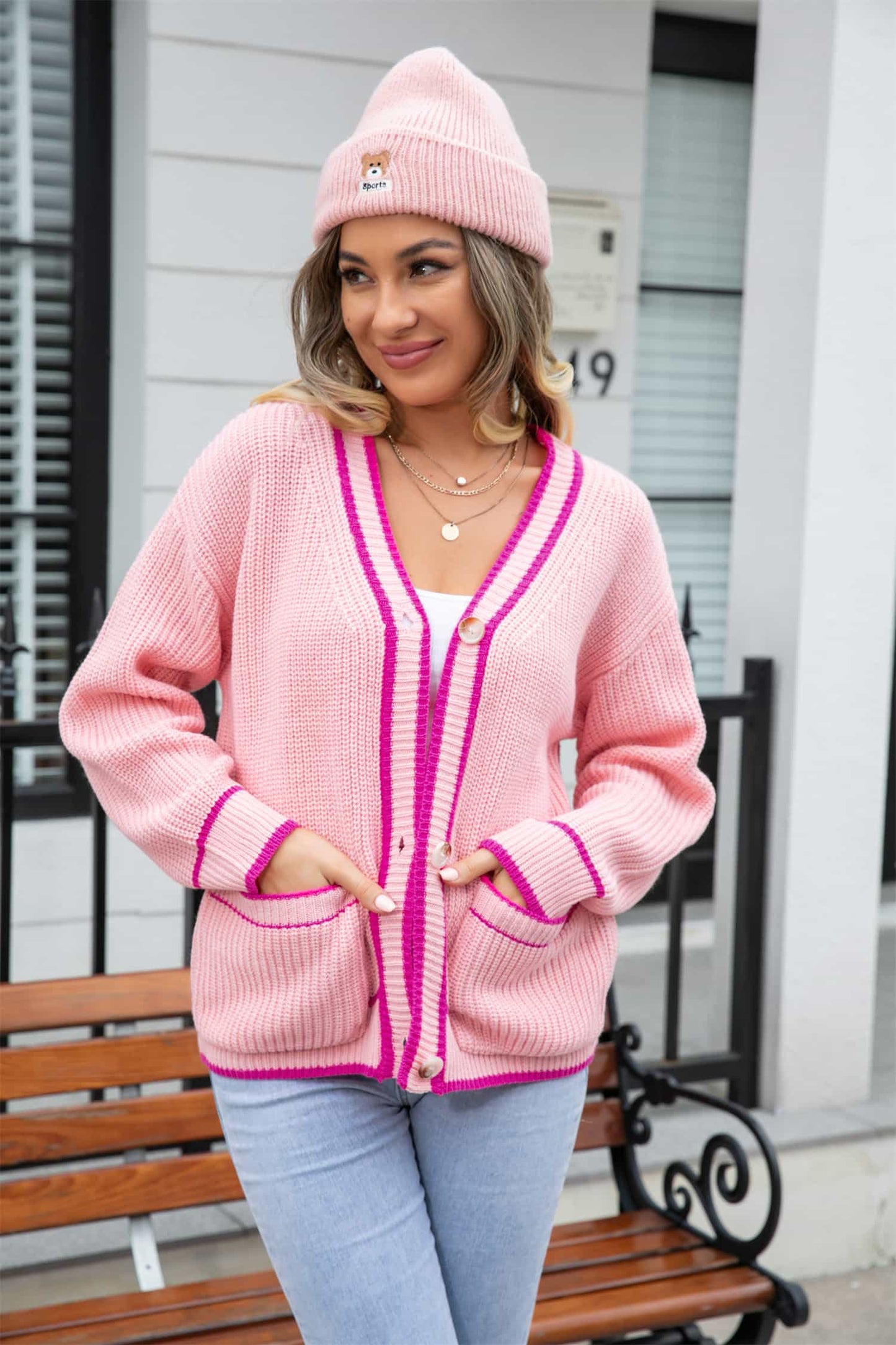 Waffle Knit Cardigan