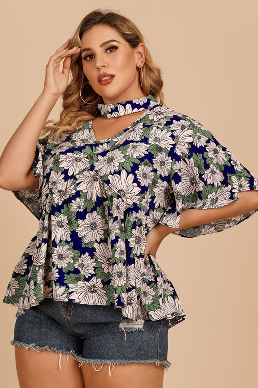 Plus Size Floral Blouse