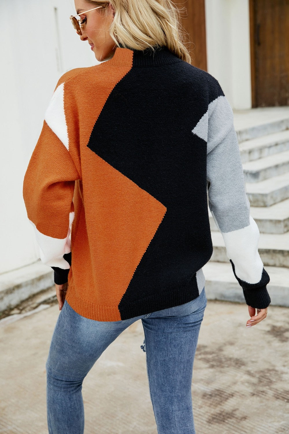 Color Block Trim Sweater