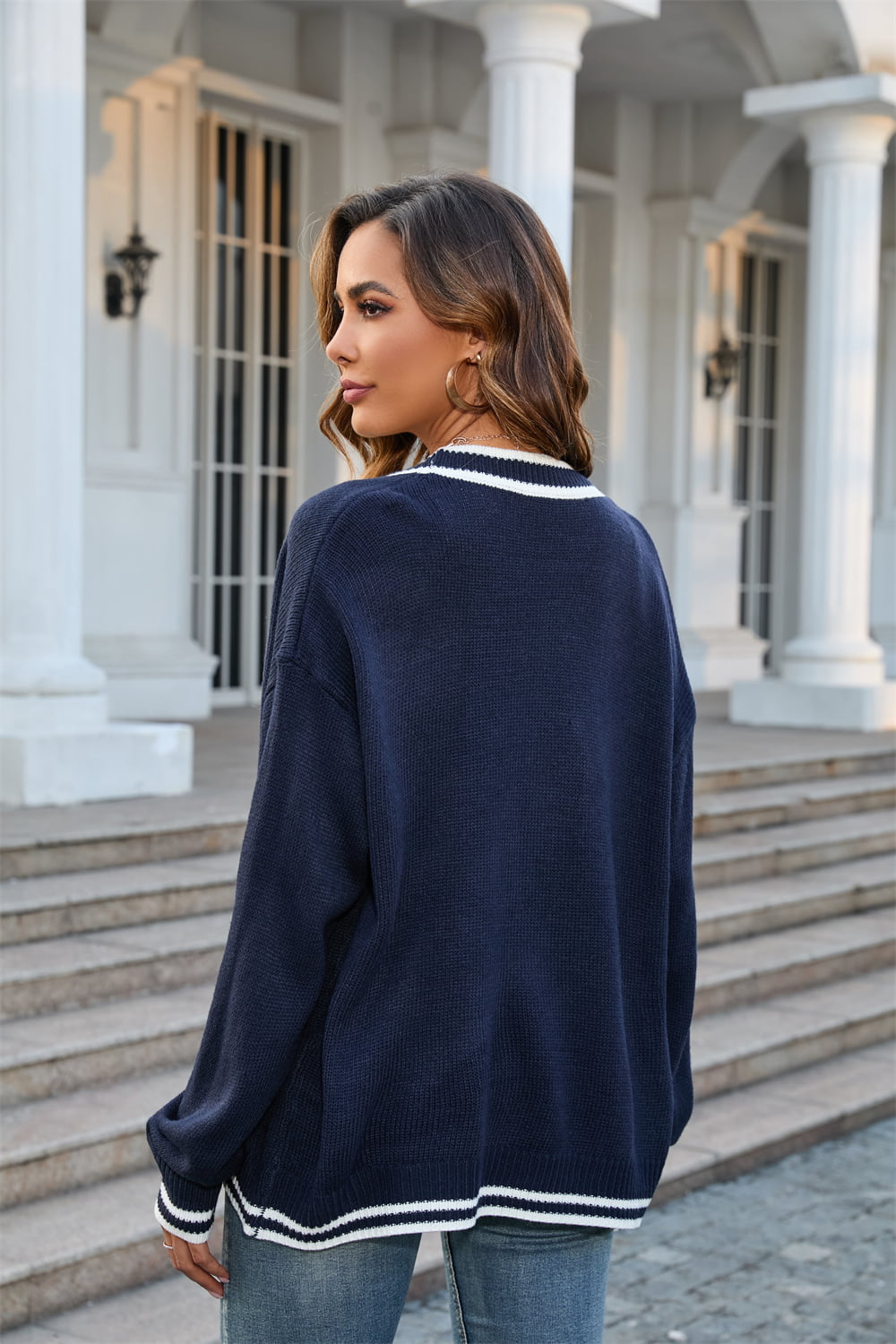 Buttoned Long Sleeve Cardigan