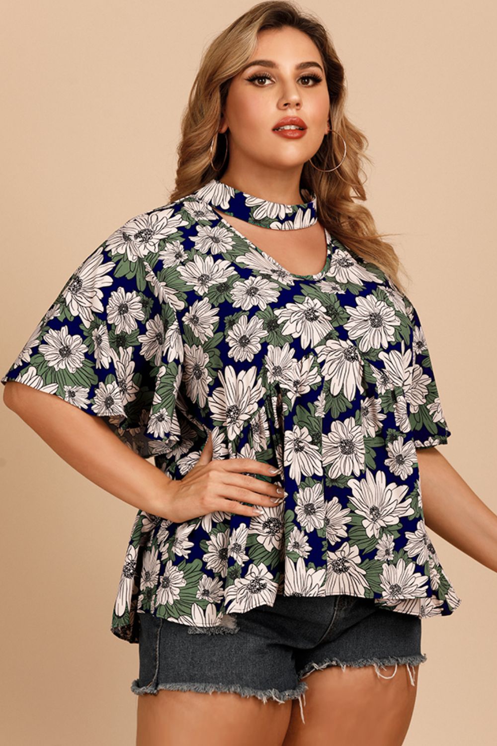 Plus Size Floral Blouse